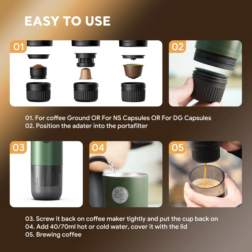 Portable Espresso Machine 3-in - Coffee Equipment For Camping review and price